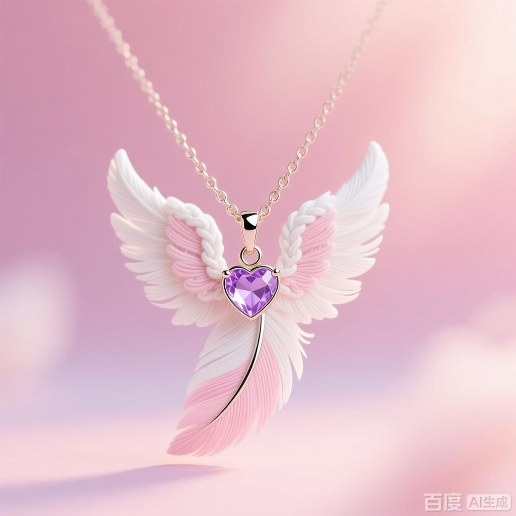 守护天使羽毛项链